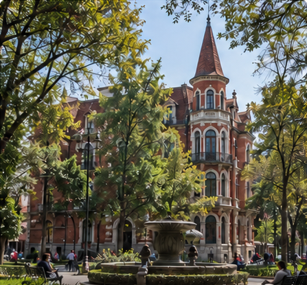 Edificio y plaza de la colonia Roma, imagen de referencia de la zona